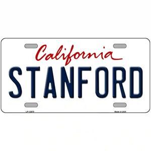 Stanford Cardinal License Plate Novelty Metal State Background CA Auto Truck